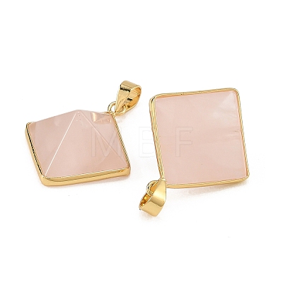 Natural Rose Quartz Pendants G-H359-03G-02-1