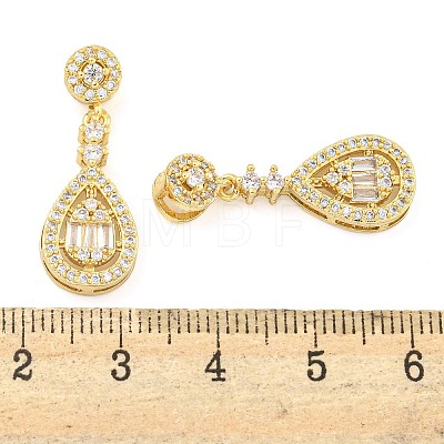Rack Plating Brass Micro Pave Clear Cubic Zirconia Charms KK-F089-05G-1