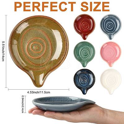 Round Ceramic Utensil Rest PR-FZCA307-01-1