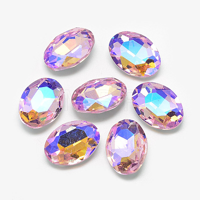 Pointed Back Glass Rhinestone Cabochons RGLA-T018-13x18mm-01-1