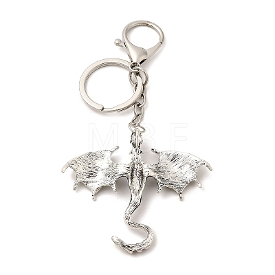 Dragon Alloy Rhinestone Pendant Keychains KEYC-G065-01D-1