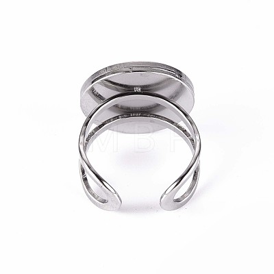 201 Stainless Steel Cuff Pad Ring Settings X-STAS-S080-040D-P-1