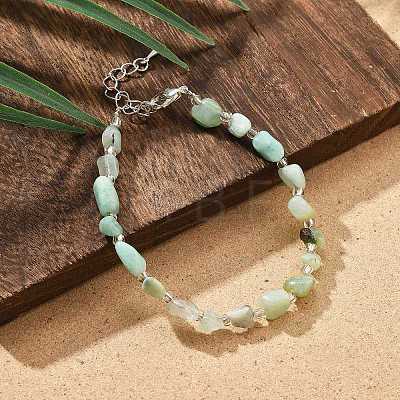 Natural Flower Amazonite Chips Bracelets for Women BJEW-H623-01S-08-1