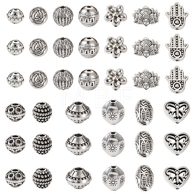  130Pcs 13 Styles Tibetan Style Alloy Beads FIND-TA0002-75-1