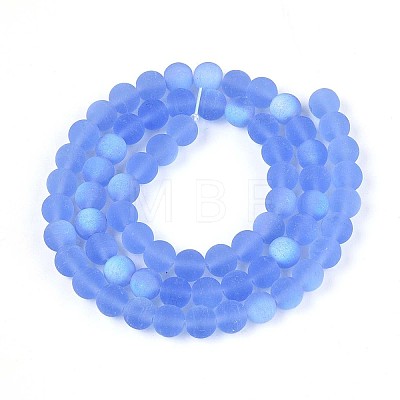 Frosted Transparent Glass Beads Strands LS-GLAA-T032-T6mm-MBB04-1