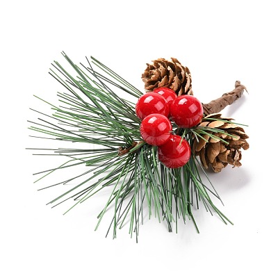 Plastic Artificial Winter Christmas Simulation Pine Picks Decor DIY-P018-H01-1