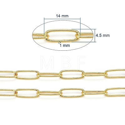 Soldered Brass Paperclip Chains CHC-D025-03G-01-1