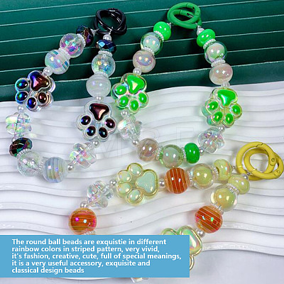 GOMAKERER 48Pcs 8 Styles Opaque Acrylic & Plastic Beads MACR-GO0001-03-1