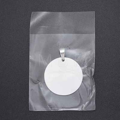 Tarnish Resistant DIY Materials 201 Stainless Steel Flat Round Hand Stamping Blank Tag Pendants STAS-O044-125-1