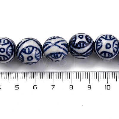 Handmade Blue and White Porcelain Beads Strands PORC-I027-04G-1