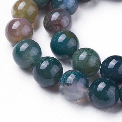 Natural Indian Agate Round Beads Strands G-N0120-06-6mm-1