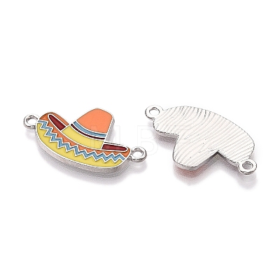 Rack Plating Alloy Enamel Colorful Sombrero Connector Charms ENAM-N056-351P-1