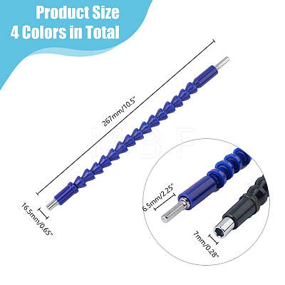 DICOSMETIC 4Pcs 4 Colors Plastic and Carbon Steel Electric Drill Hose Connection Shaft FIND-DC0005-42-1