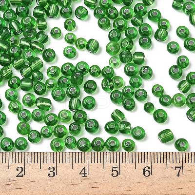 6/0 Round Silver Lined Round Hole Glass Seed Beads X-SEED-A005-4mm-27-1