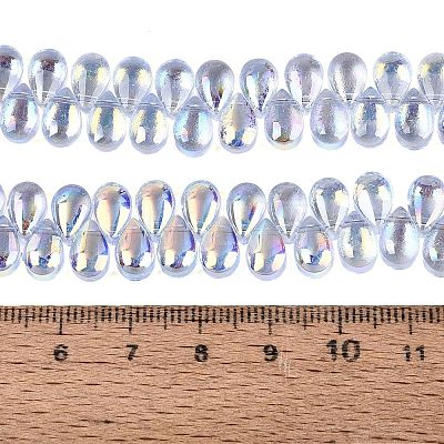 Electroplate Transparent Glass Beads Strands EGLA-N057-01A-01-1