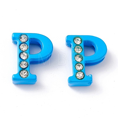 Spray Painted Zinc Alloy Slide Charms ALRI-WH0005-13P-1