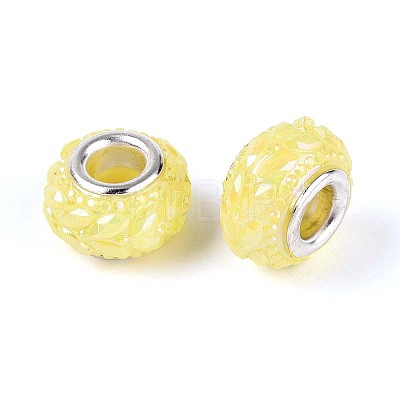 Opaque Resin European Beads RESI-T057-29L-1