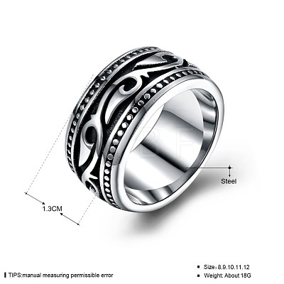 Men's Stainless Steel Finger Rings RJEW-BB29955-9-1