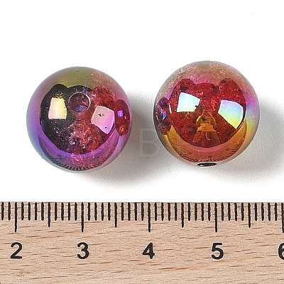 UV Plating Opaque Crackle Two-tone Acrylic Beads MACR-C032-01B-1