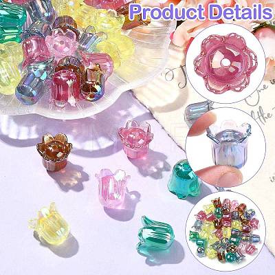 50Pcs UV Plating Opaque Acrylic Beads MACR-CJ0002-22-1