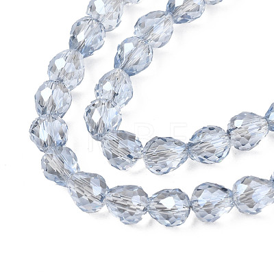 Electroplate Transparent Glass Beads Strands EGLA-N002-26-F01-1
