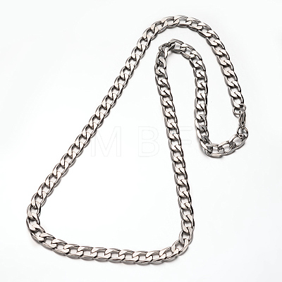 304 Stainless Steel Curb Chain Necklaces NJEW-N0036-02P-1