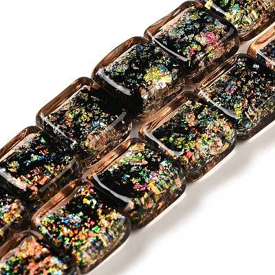 Handmade Dichroic Foil Glass Beads Strands DICH-U001-07K-1