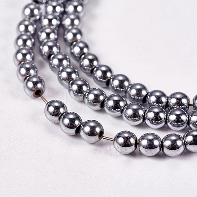 Electroplate Non-magnetic Synthetic Hematite Beads Strands G-J169A-3mm-02-1