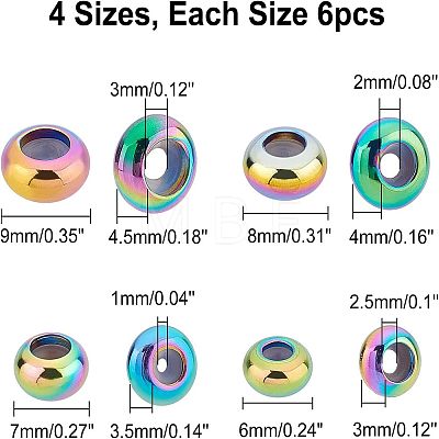 Unicraftale PVD Vacuum Plating 304 Stainless Steel Beads STAS-UN0014-44M-1