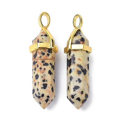 Natural Dalmatian Jasper Pointed Pendants LS-G-G025-01G-33-1