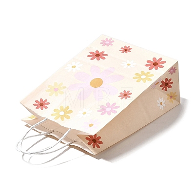 Rectangle with Sunflower Pattern Paper Gift Bags CARB-L012-01D-1