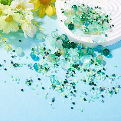 1Bag Mixed Styles Glass Beads GLAA-TADJ0001-10A-1