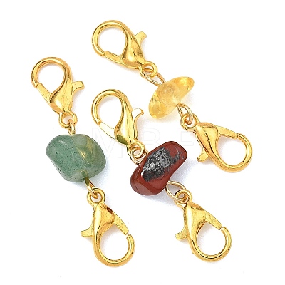 28Pcs 7 Styles Natural & Synthetic Mixed Gemstone Chip Bead Connector Charms PALLOY-JF05612-02-1