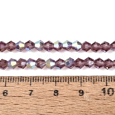 AB Color Plated Transparent Glass Beads Strands GLAA-G127-01-02R-1