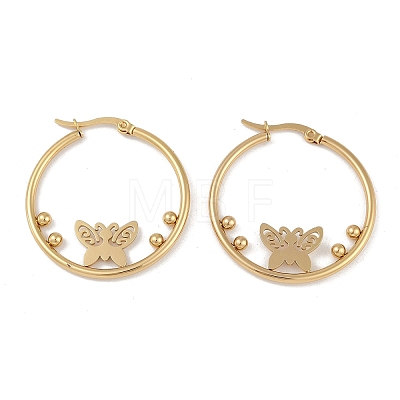 PVD Vacuum Plating 201 Stainless Steel Hoop Earrings EJEW-I309-59A-G-1