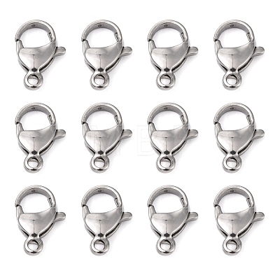 Tarnish Resistant Polished 304 Stainless Steel Lobster Claw Clasps STAS-R072-08A-1