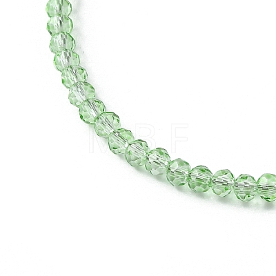 Faceted Rondelle Glass Beaded Necklace for Women NJEW-M208-01H-1