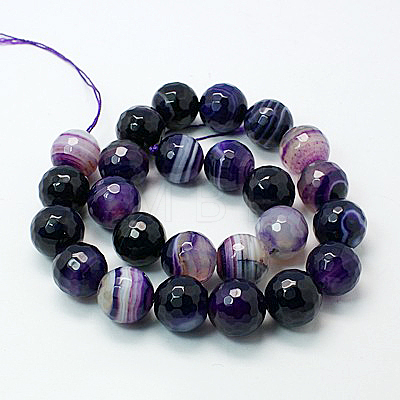 Natural Striped Agate/Banded Agate Beads Strands G-H1593-12mm-2-1