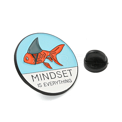 Mindset Is Everything Black Alloy Brooches JEWB-I030-12A-1