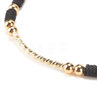 Brass Tube Braided Cord Bracelet BJEW-JB07932-01-1