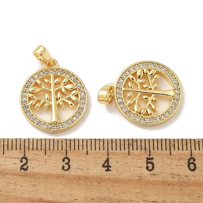 Brass Micro Pave Cubic Zirconia Pendents KK-R210-21G-02-1