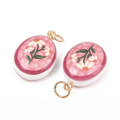 Printed Opaque Acrylic Pendants LS-SACR-P036-01H-G-1