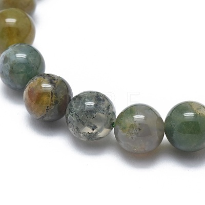 Natural Indian Agate Bead Stretch Bracelets X-BJEW-K212-A-010-1