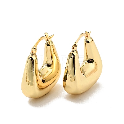 Rack Plating Brass Chunky Trapezoid Hoop Earrings for Women X-EJEW-G288-36G-1