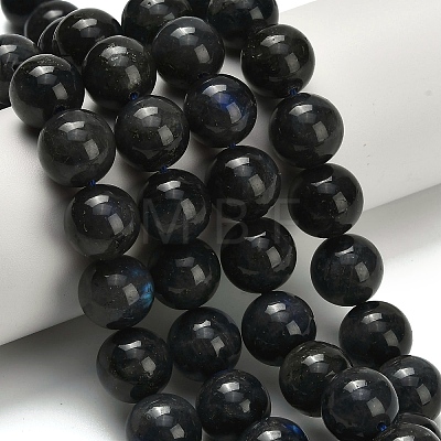Natural Black Labradorite Beads Strands G-L642-B15-14mm-1