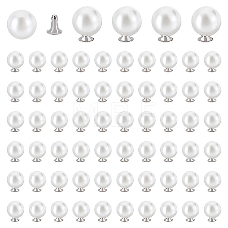 200 Sets Plastic Imitation Pearl Buttons KY-WR0001-13-1
