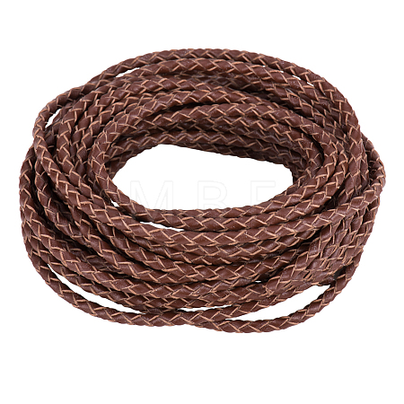 Brown Round Braided Leather Necklace Cords for Jewelry Making WL-PH0002-01B-1