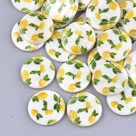 Printed Freshwater Shell Beads SHEL-S274-63A-1