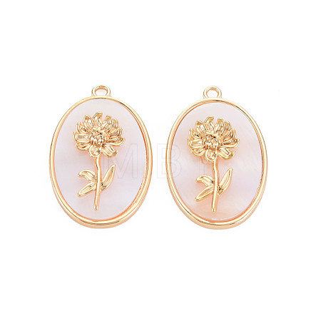Brass Birth Floral Pendants KK-S364-291-1
