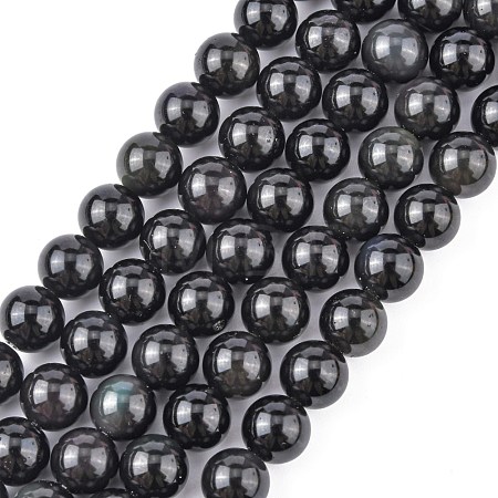 Natural Obsidian Bead Strands X-G-R173-8mm-02-1